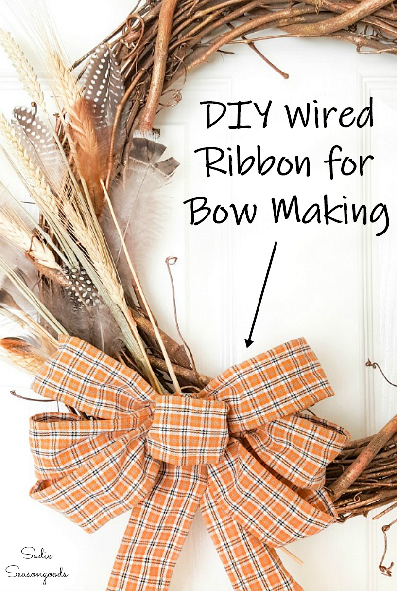 DIY wired ribbon by upcycling clothing