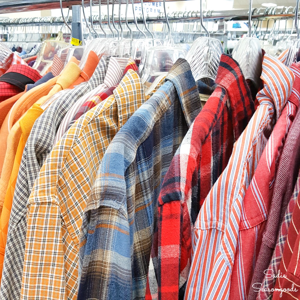 Thrift store clothing for repurposing projects
