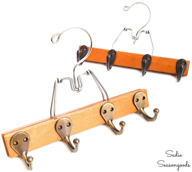 Making a Belt Organizer from a Vintage Wooden Hanger