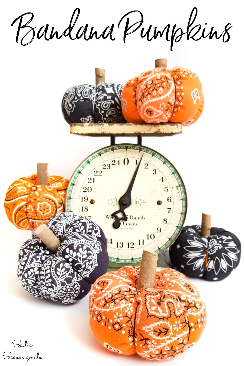 fabric pumpkins from bandana material