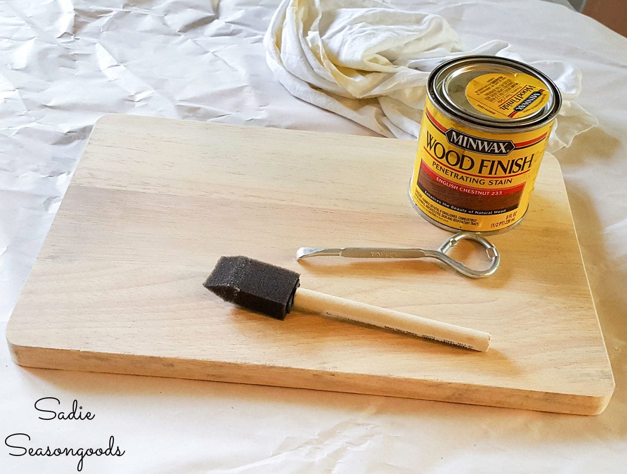 Wood stain for a farmhouse coffee sign