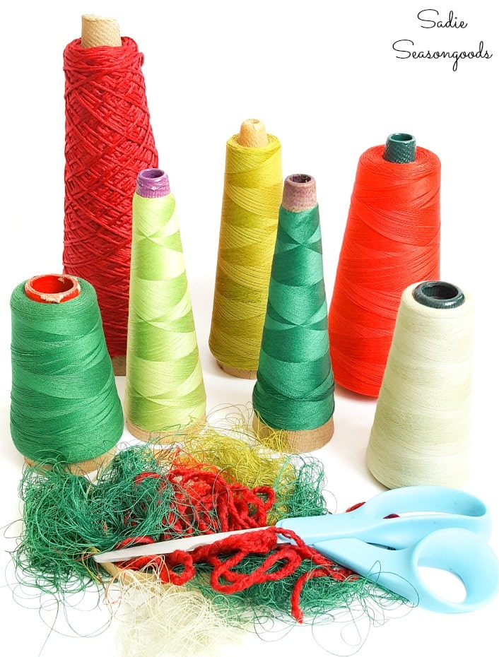 Trimming thread tales on serger thread cones