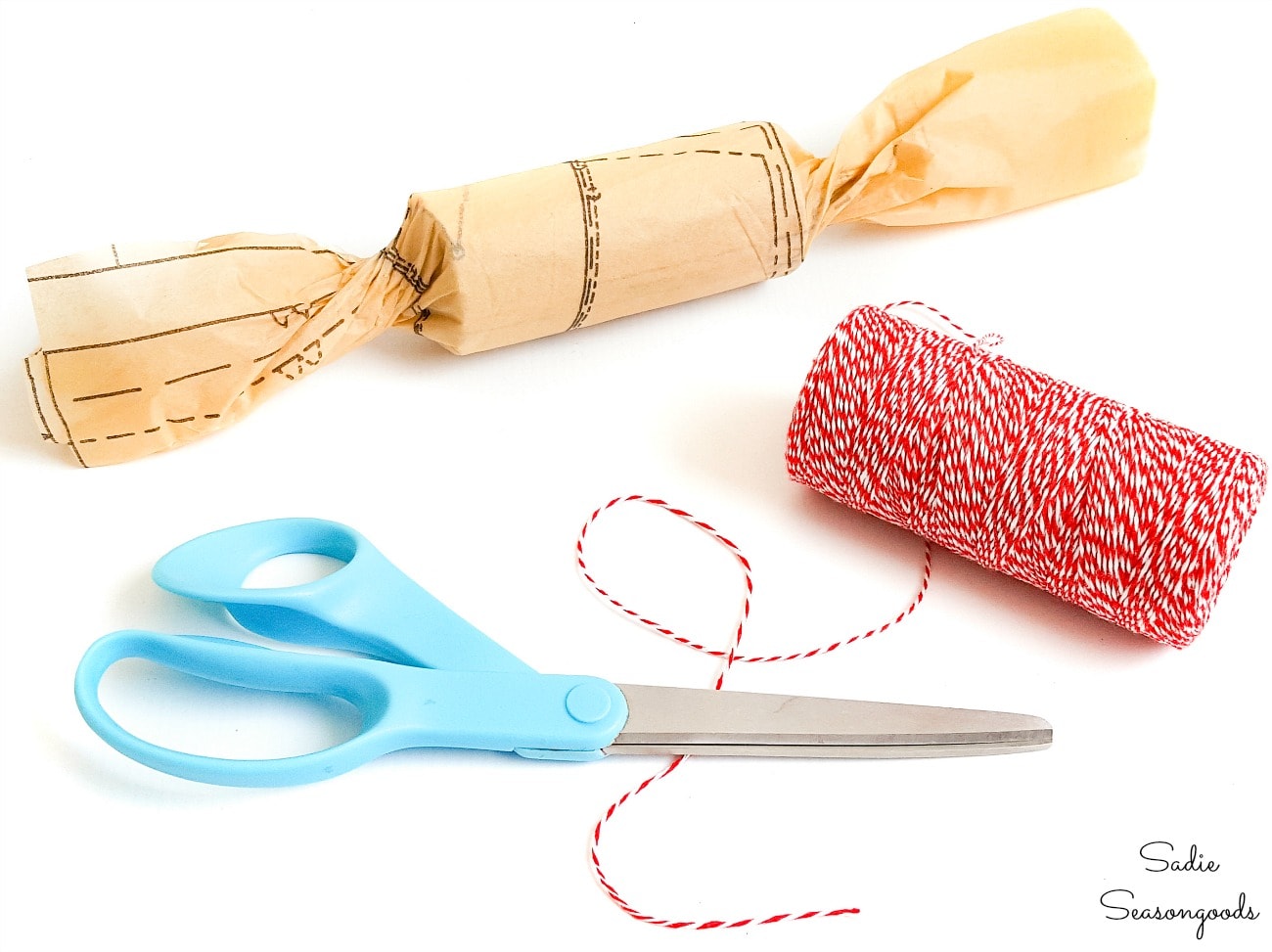 Bakers twine on eco friendly Christmas crackers