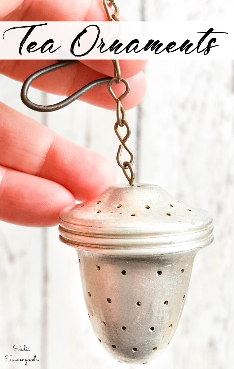 Making Christmas ornaments from loose leaf tea strainers