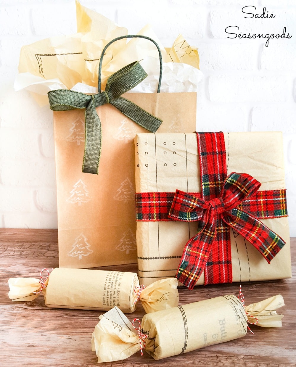 Sewing pattern paper as sustainable gift wrapping