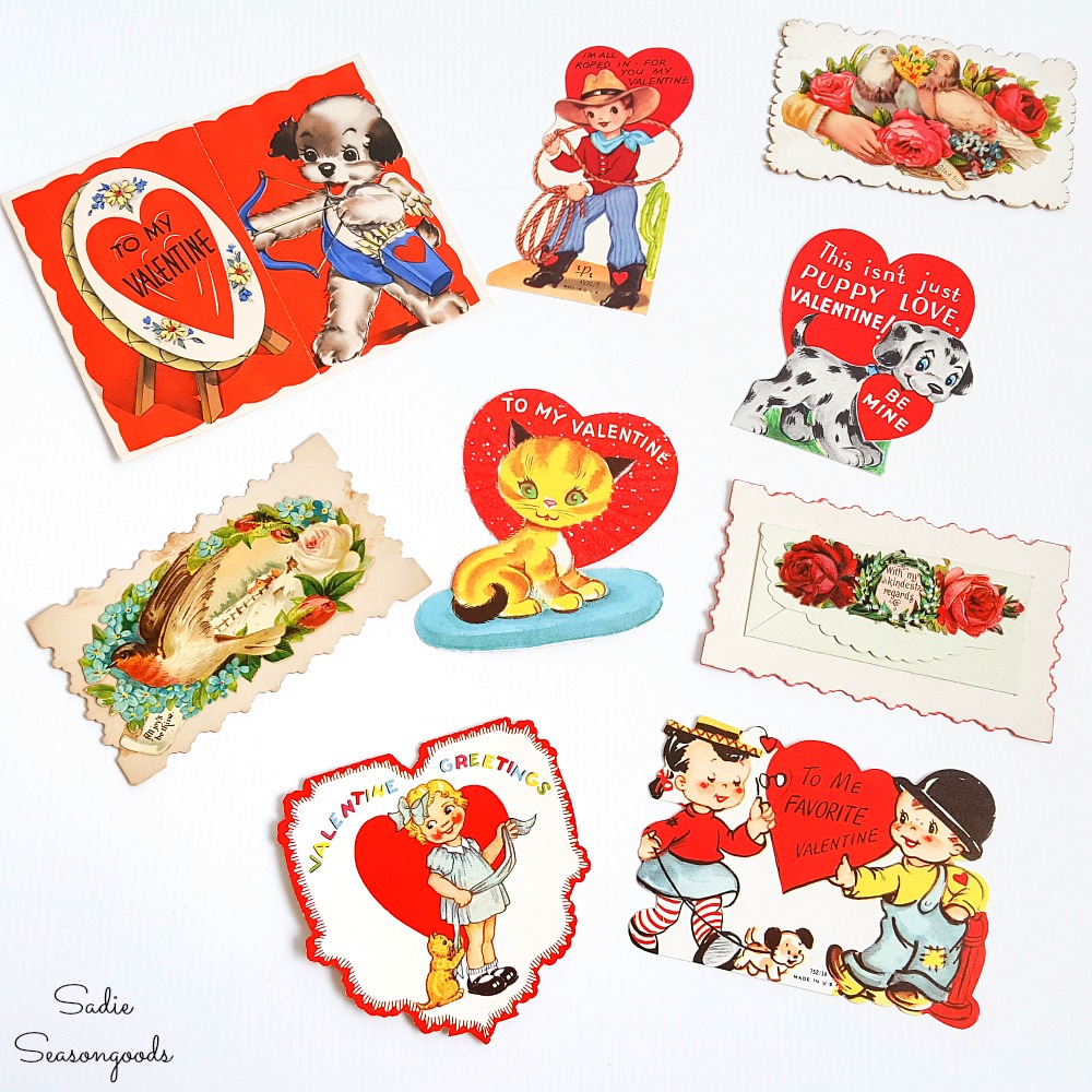 Little valentines to attach to a carpet beater for vintage valentine decorations Little valentines to attach to a carpet beater for vintage valentine decorations