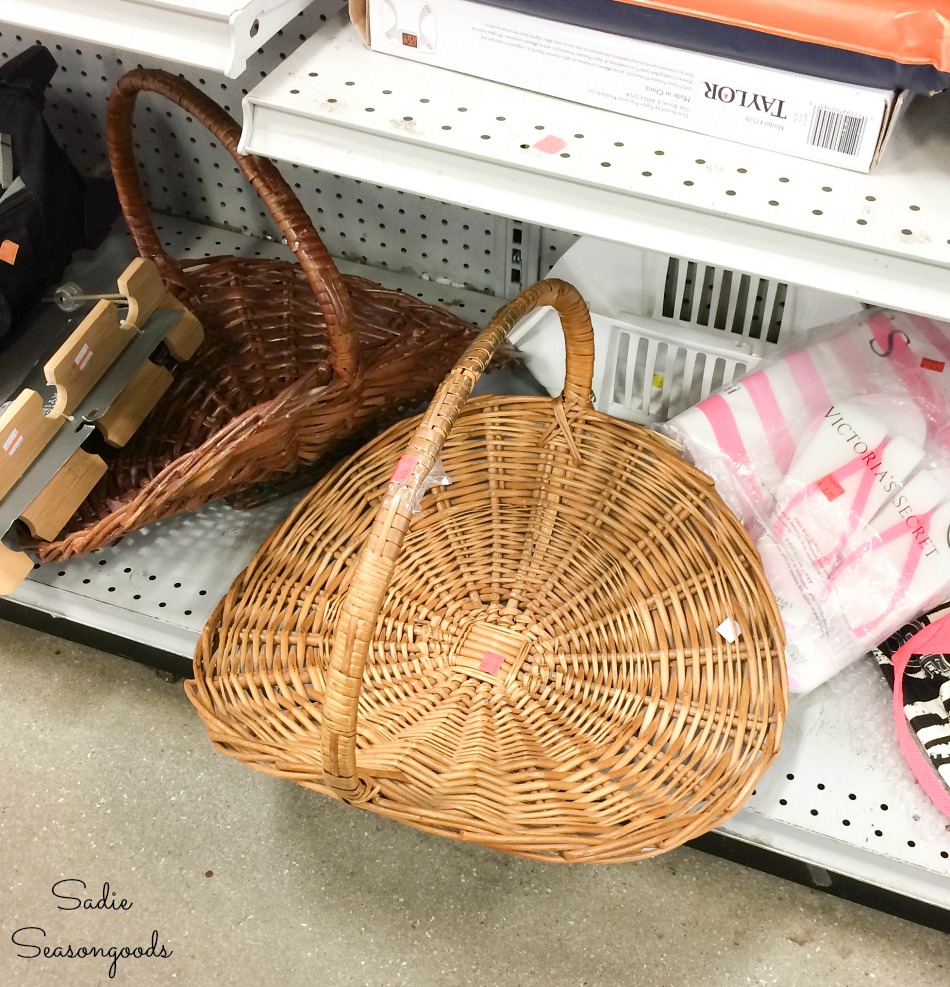 Wicker log basket for a fireplace at Goodwill