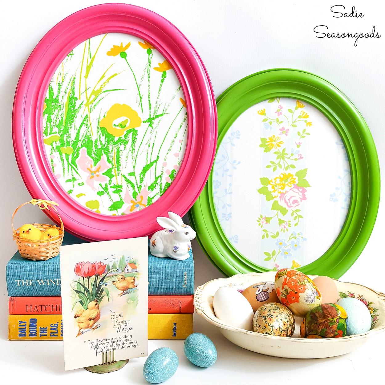 DIY Easter Egg Decor from Vintage Oval Frames