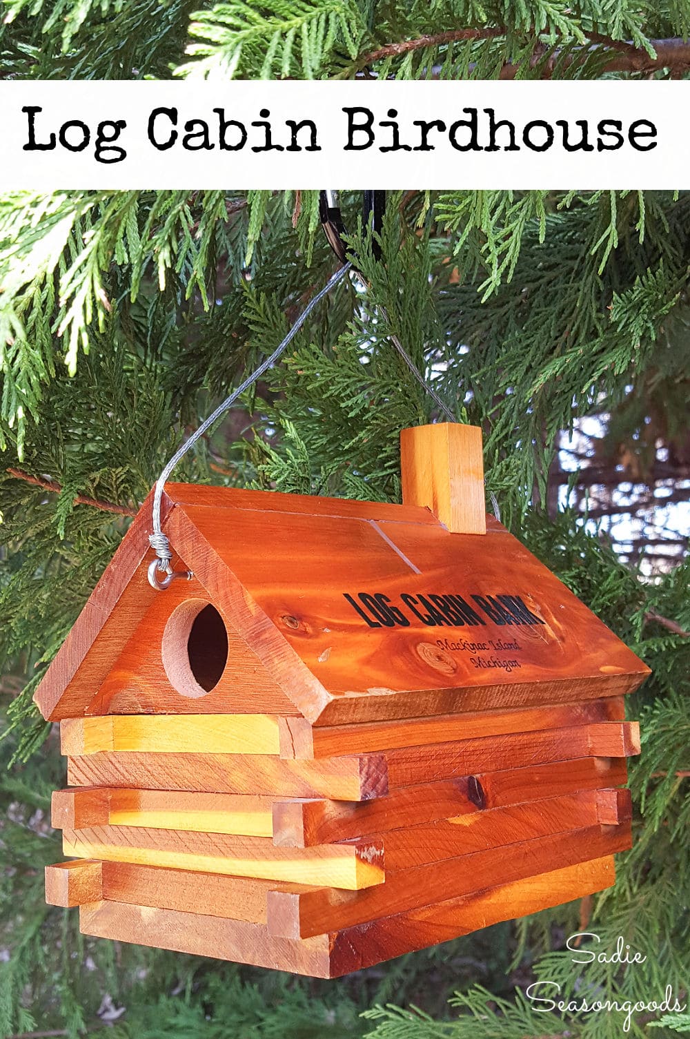 Log cabin bird house