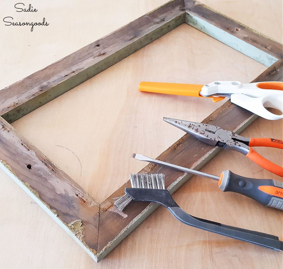 cleaning a vintage window frame