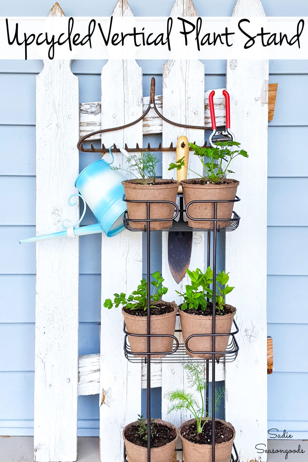 herb plant stand with a stand up shower caddy