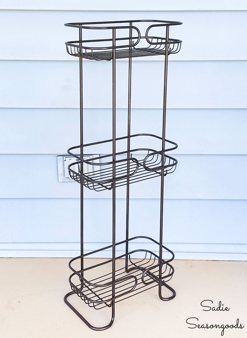 Herb Plant Stand from a Stand Up Shower Caddy