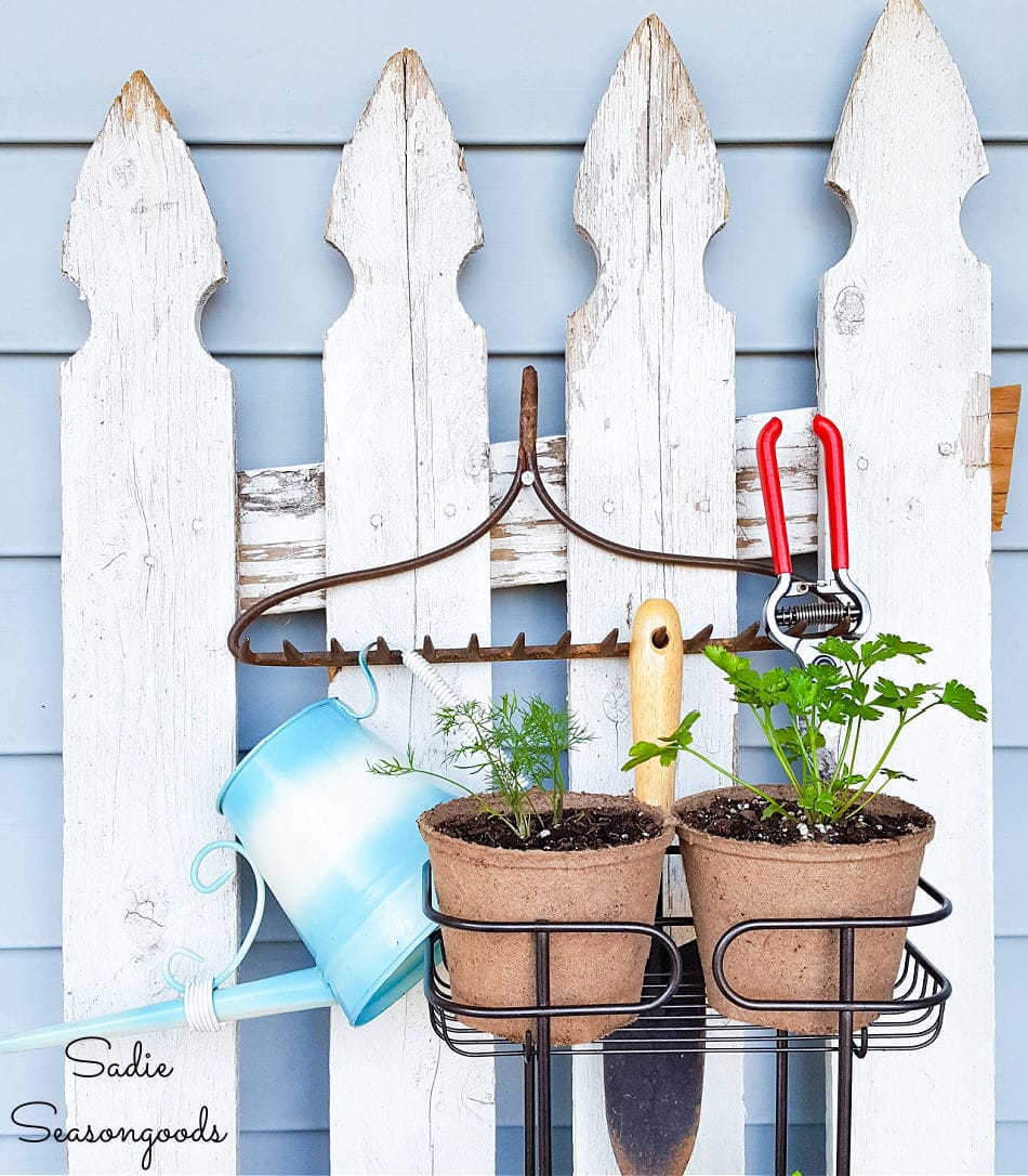 Herb Plant Stand from a Stand Up Shower Caddy