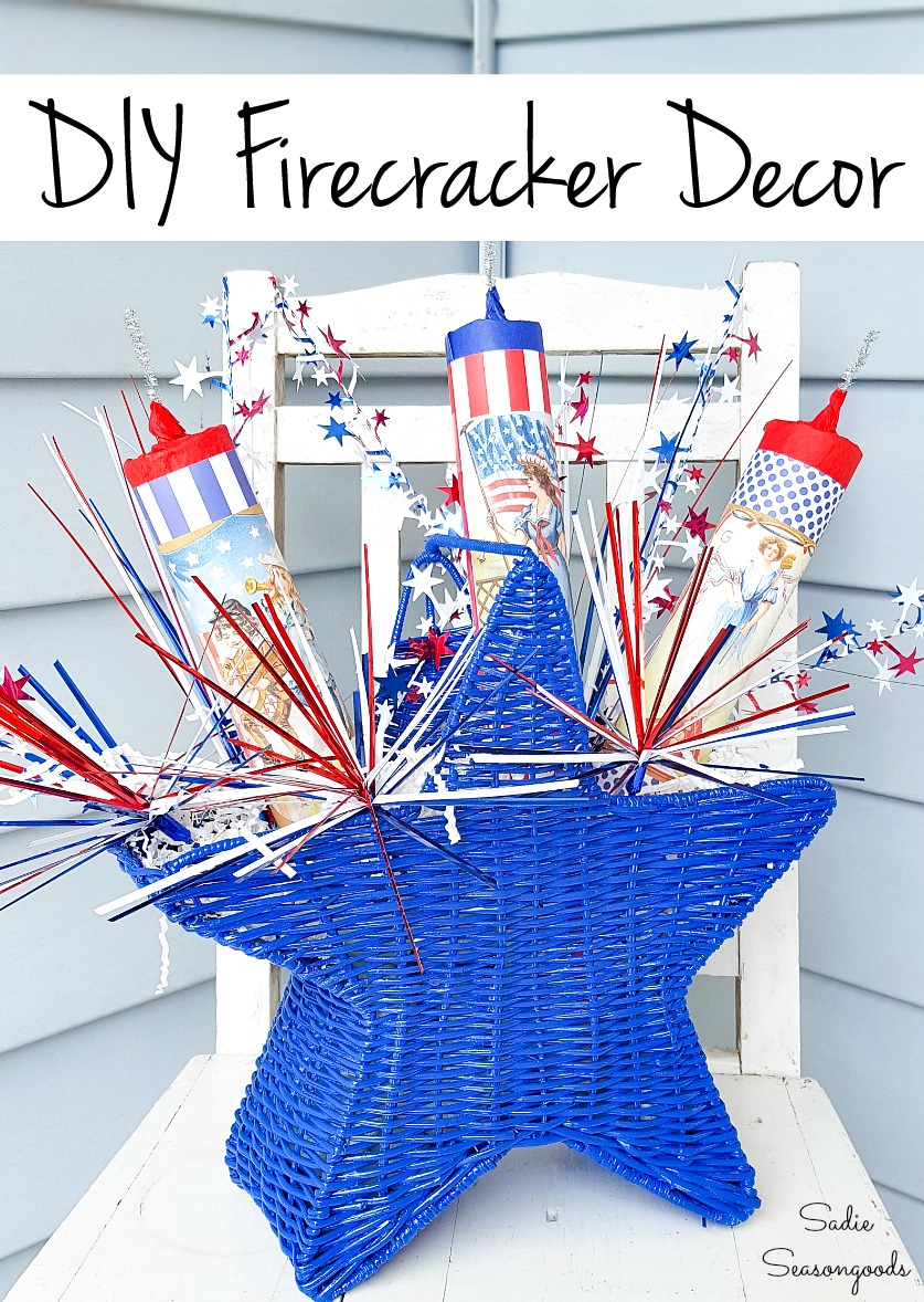 Fake Firecrackers from Craft Tubes for Independence Day Decorations