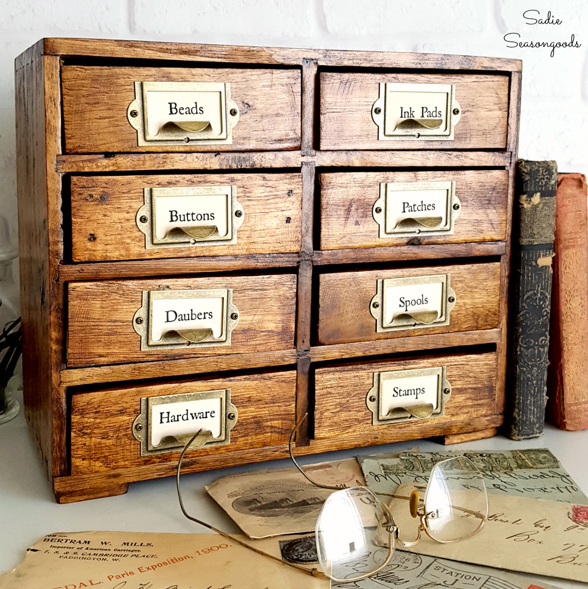 Vintage Card Catalog Or Diy Card Catalog From A Mini Chest Of Drawers