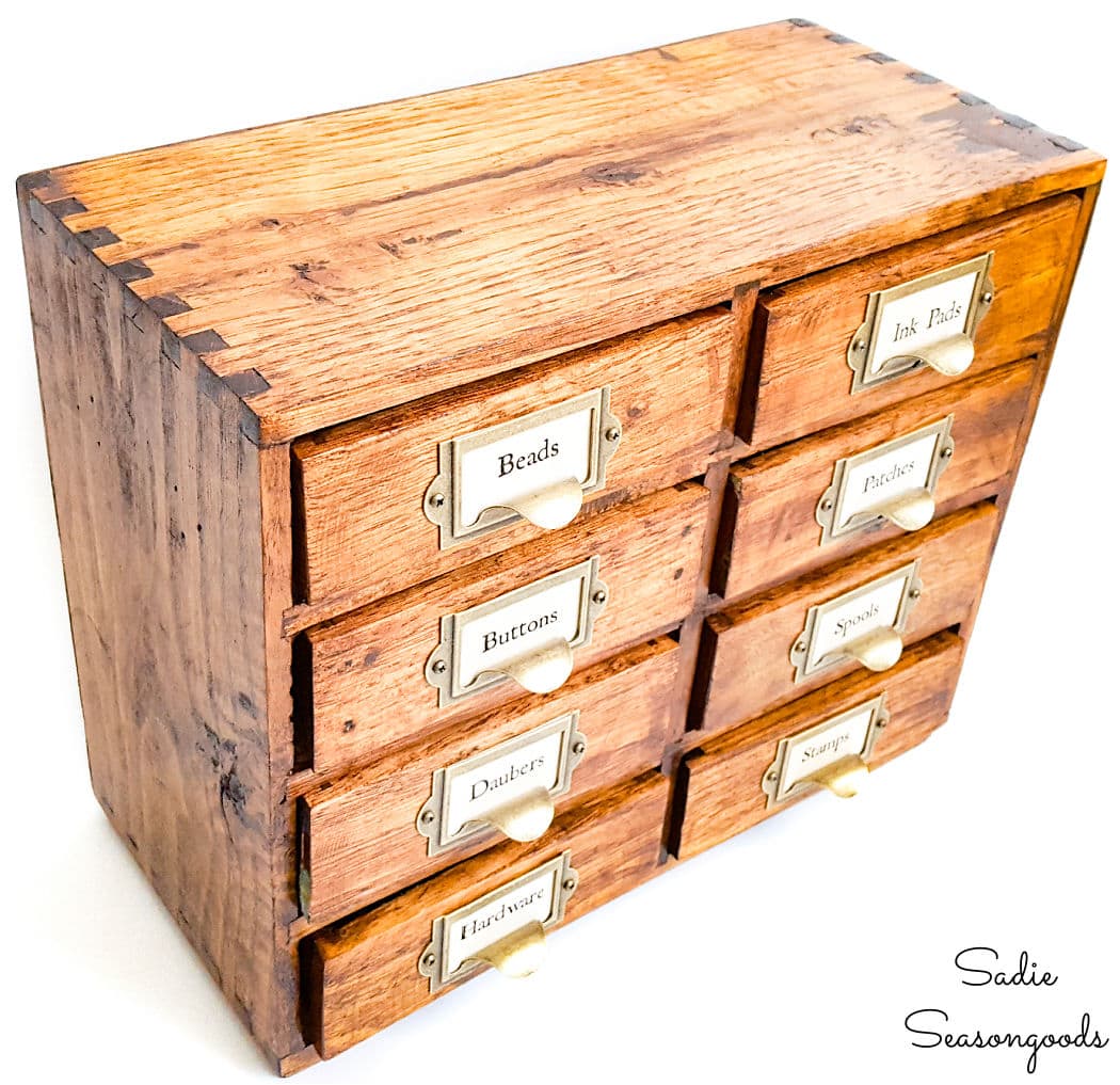 replica of a vintage card catalog