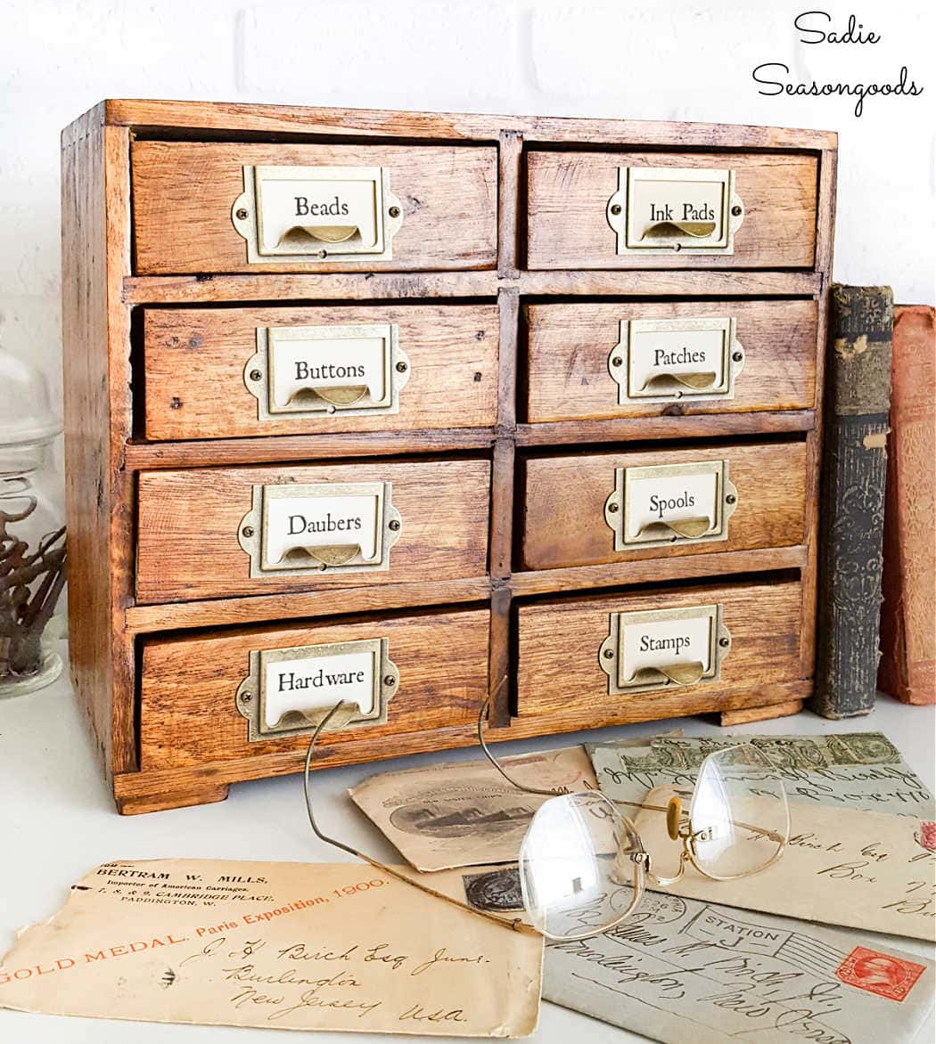 vintage library card catalog