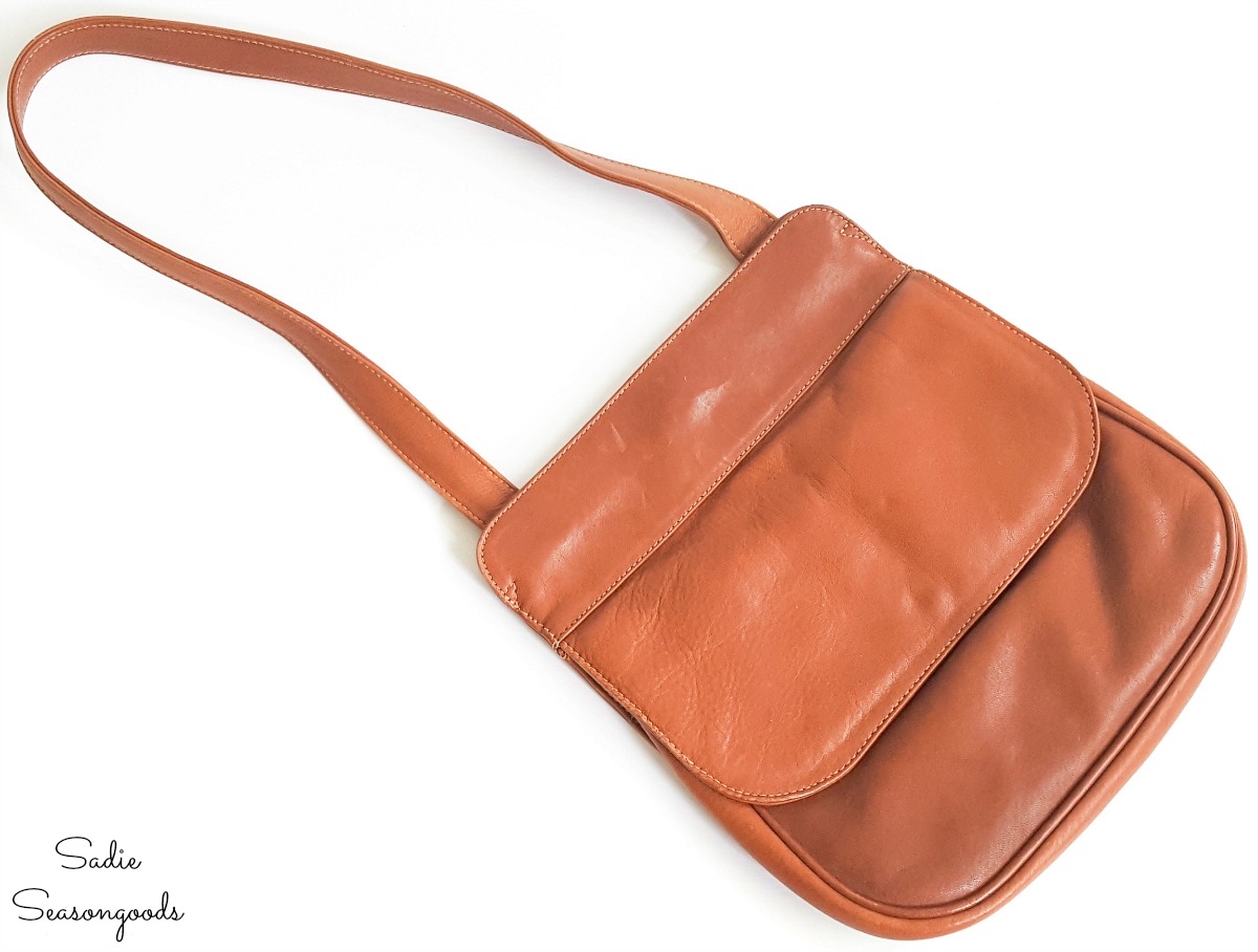 Small leather handbag that will become a hip purse