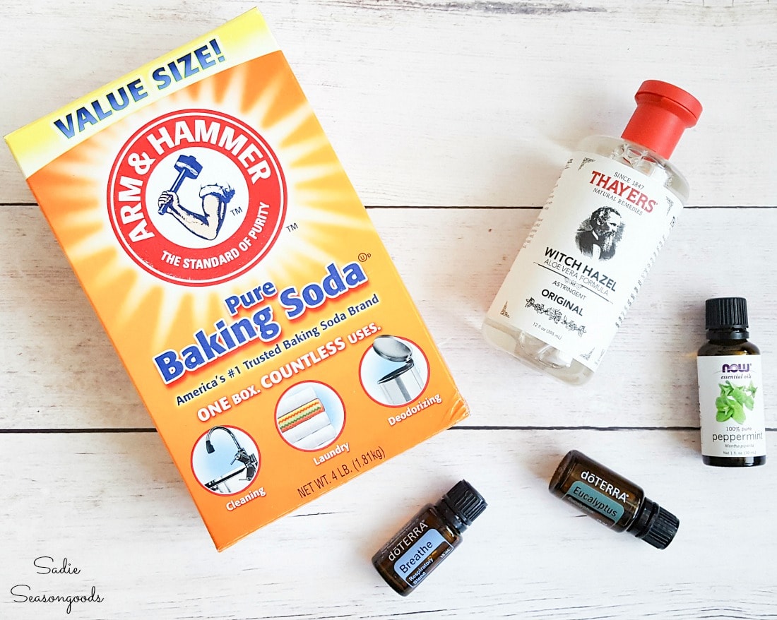 Ingredients for DIY shower melts with essential oils for sinus congestion