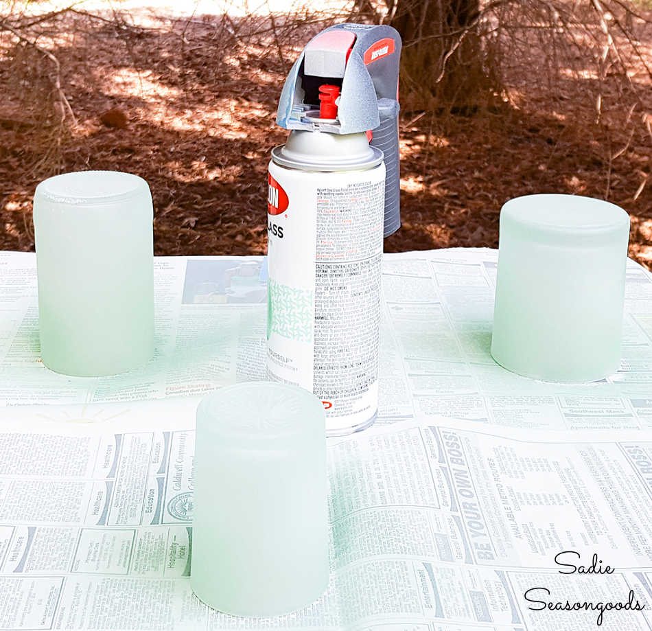 sea glass candle holder