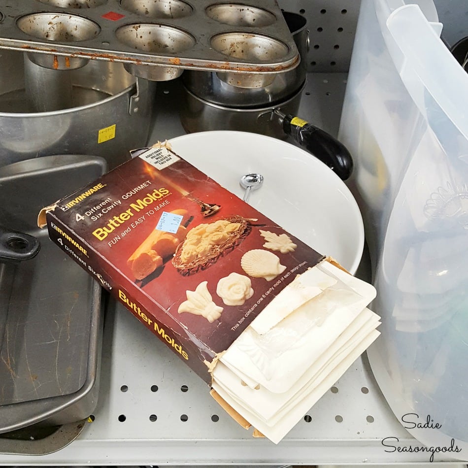 Silicone butter molds at a thrift store