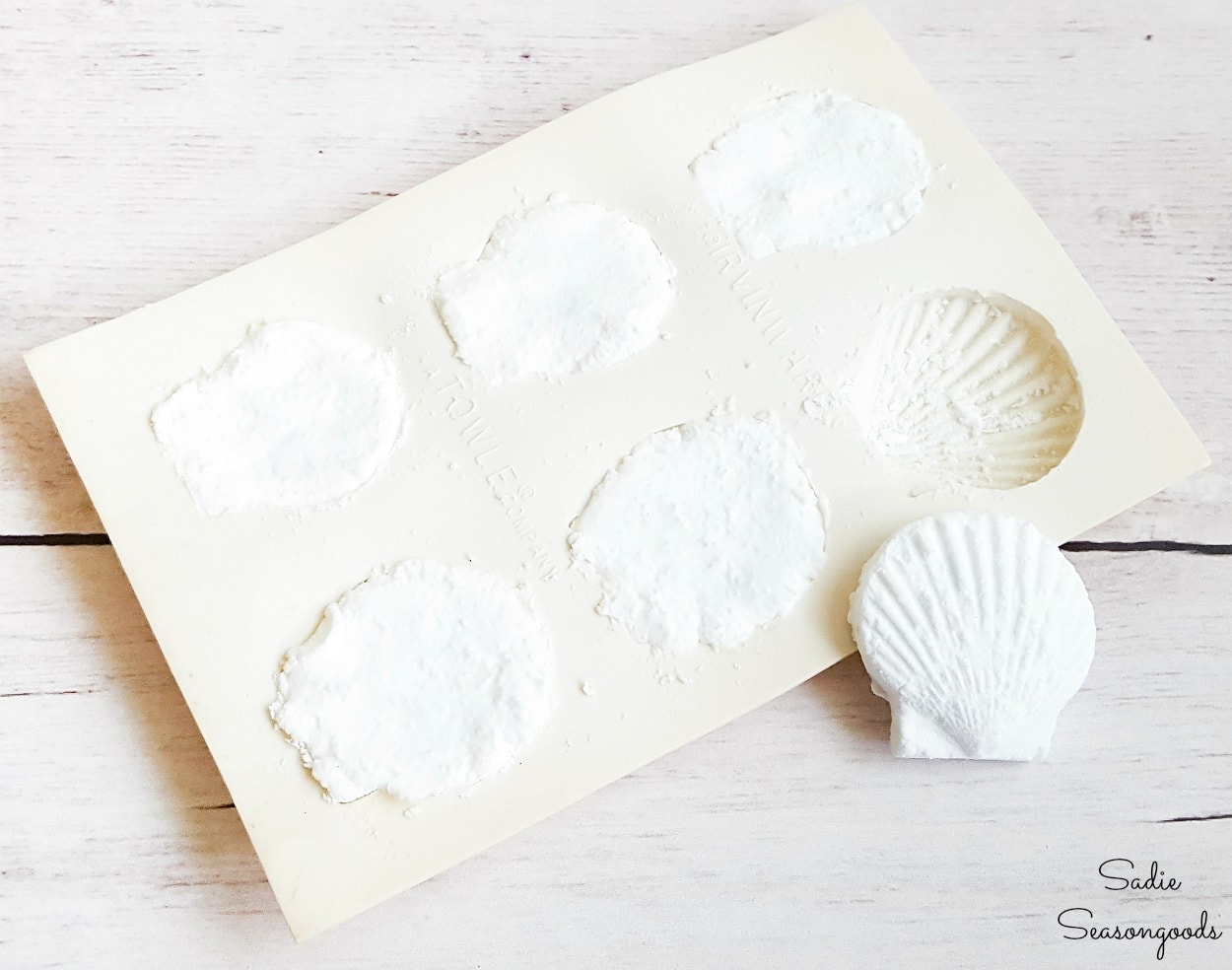 Upcycling the butter molds to make shower melts