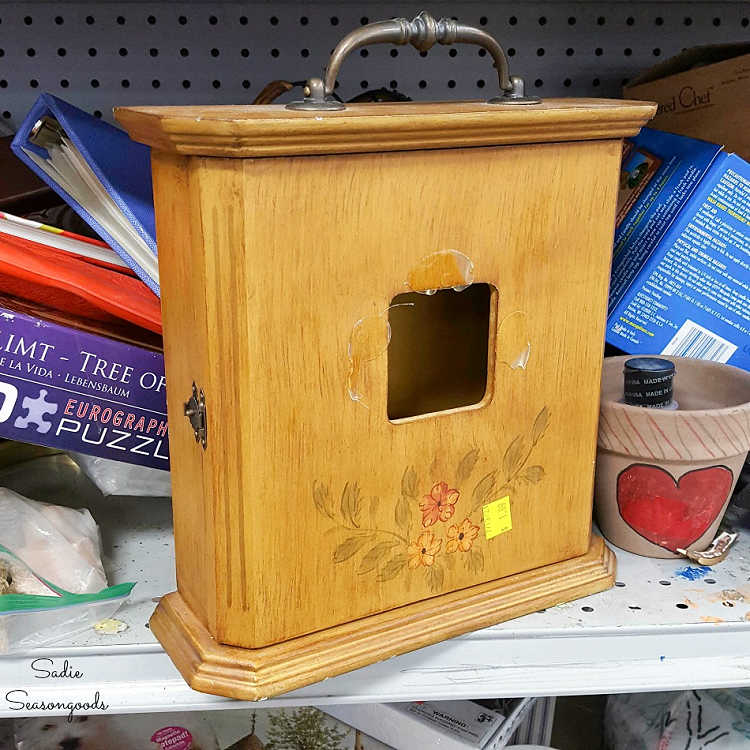 decorative clock box at a thrift store