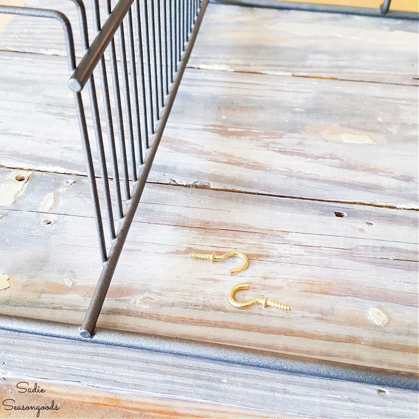 cup hooks to hang the farmhouse storage baskets