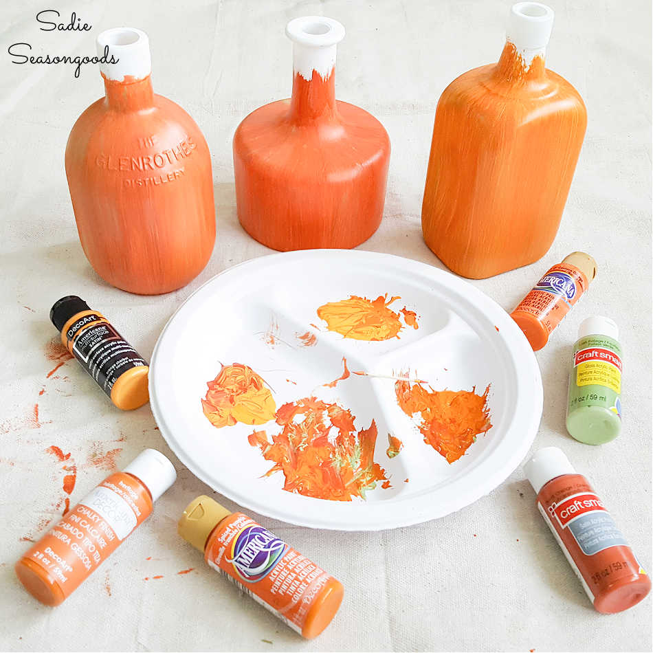 glass bottle painting ideas for fall