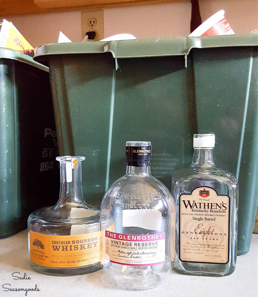 Liquor Bottle Painting for Pumpkin Decor from Your Recycling Bin!