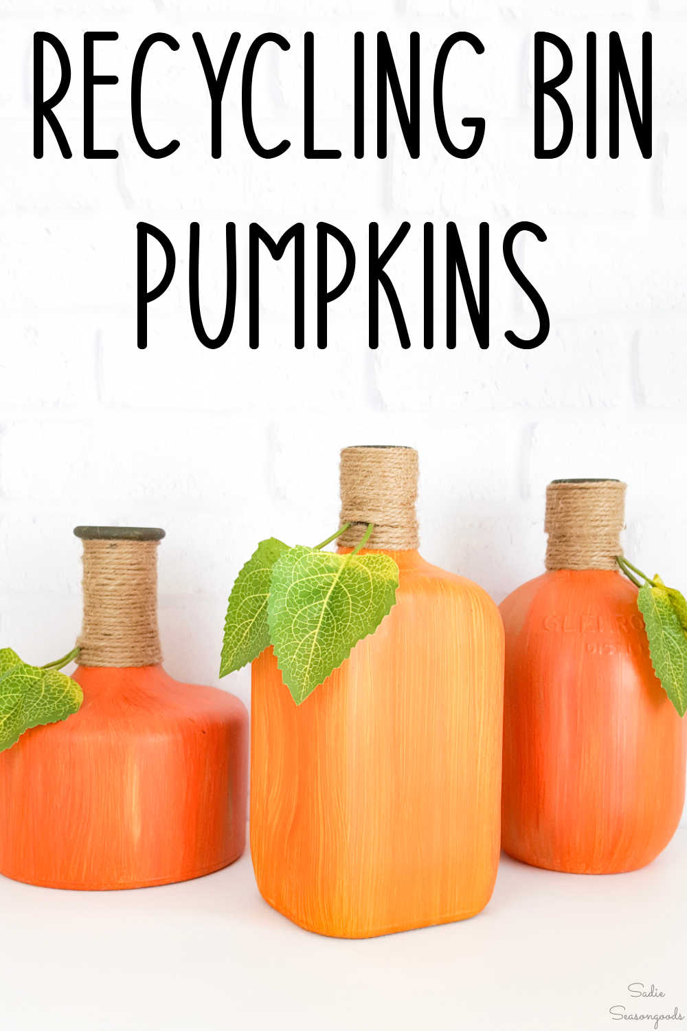 glass pumpkins from the recycling bin
