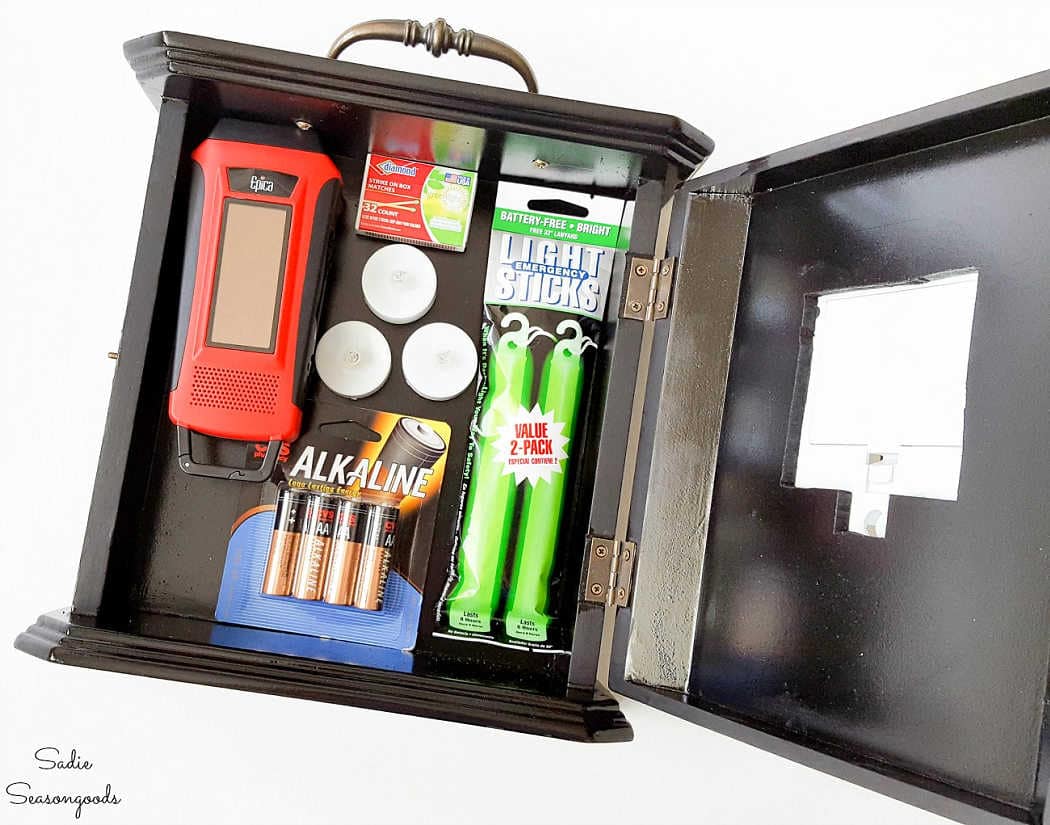 emergency supplies in a power outage kit