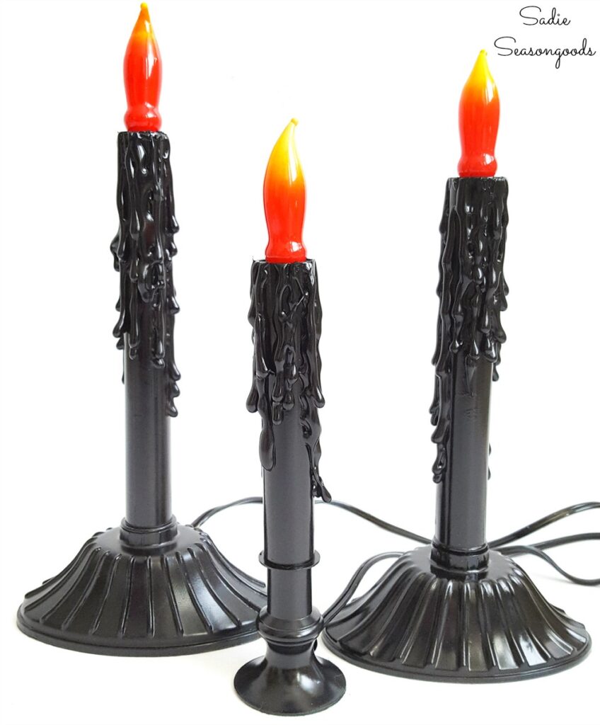 Creepy Candles for Halloween from Christmas Window Candles