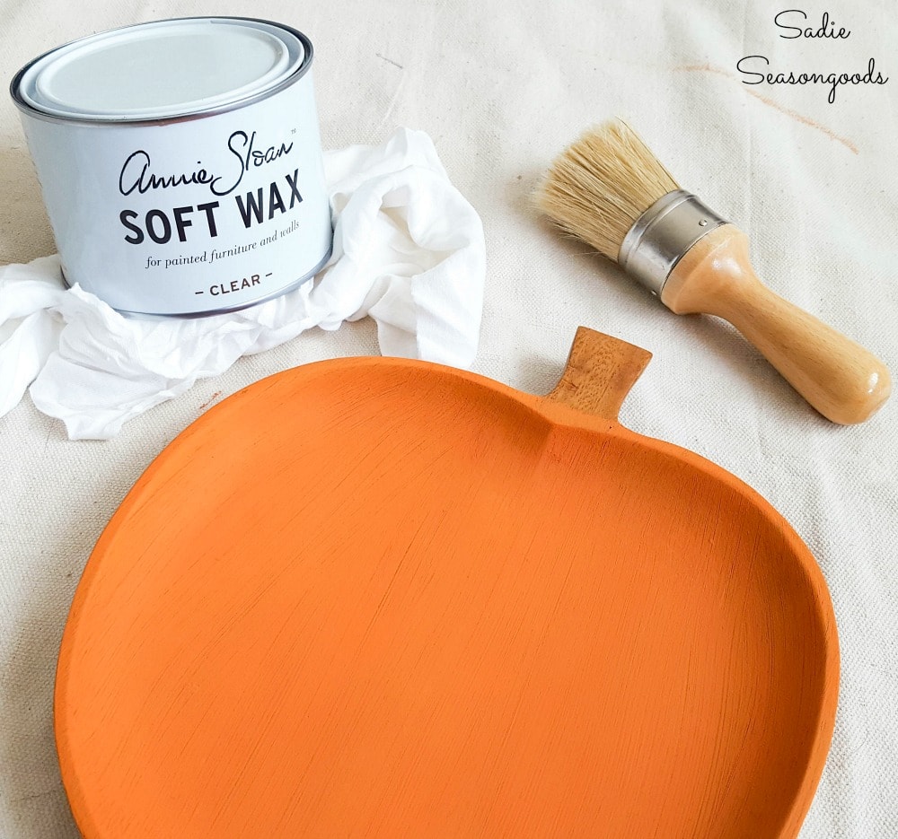 clear wax over orange chalk paint