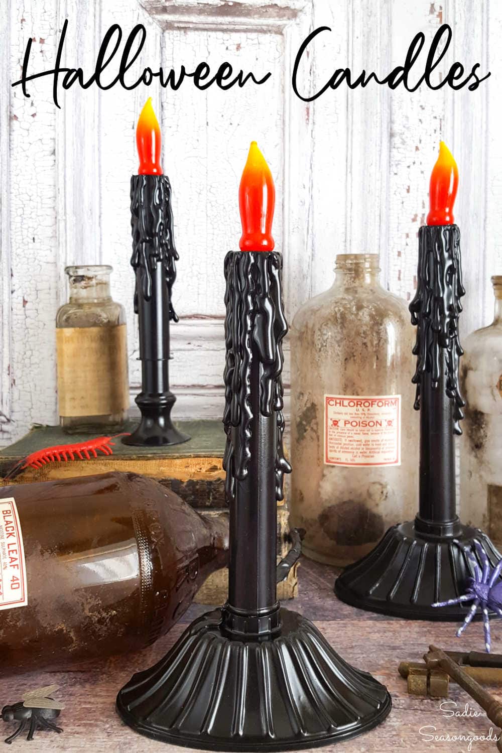 halloween candles from christmas window candles