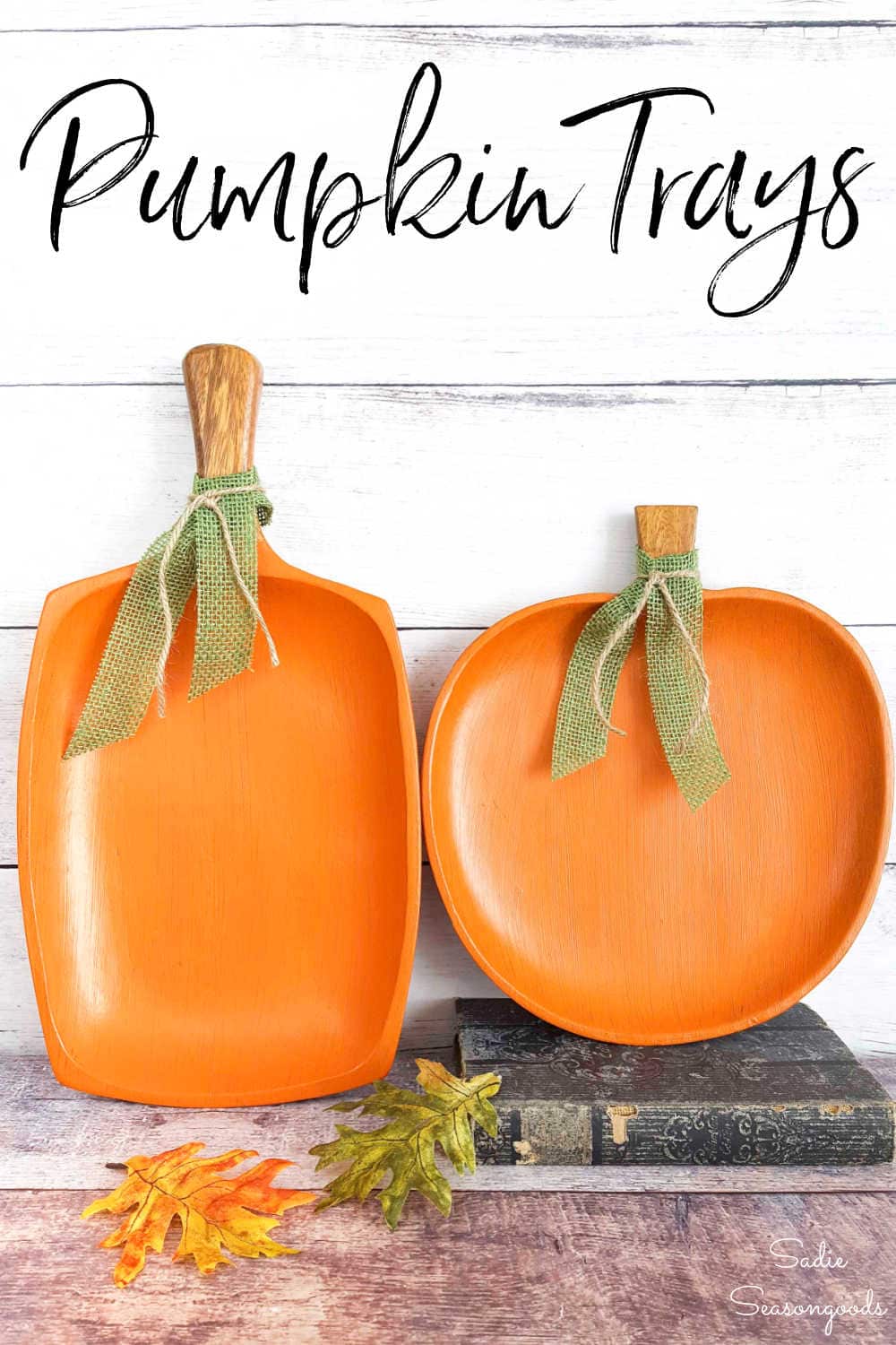 painted wooden pumpkins from monkey pod wood