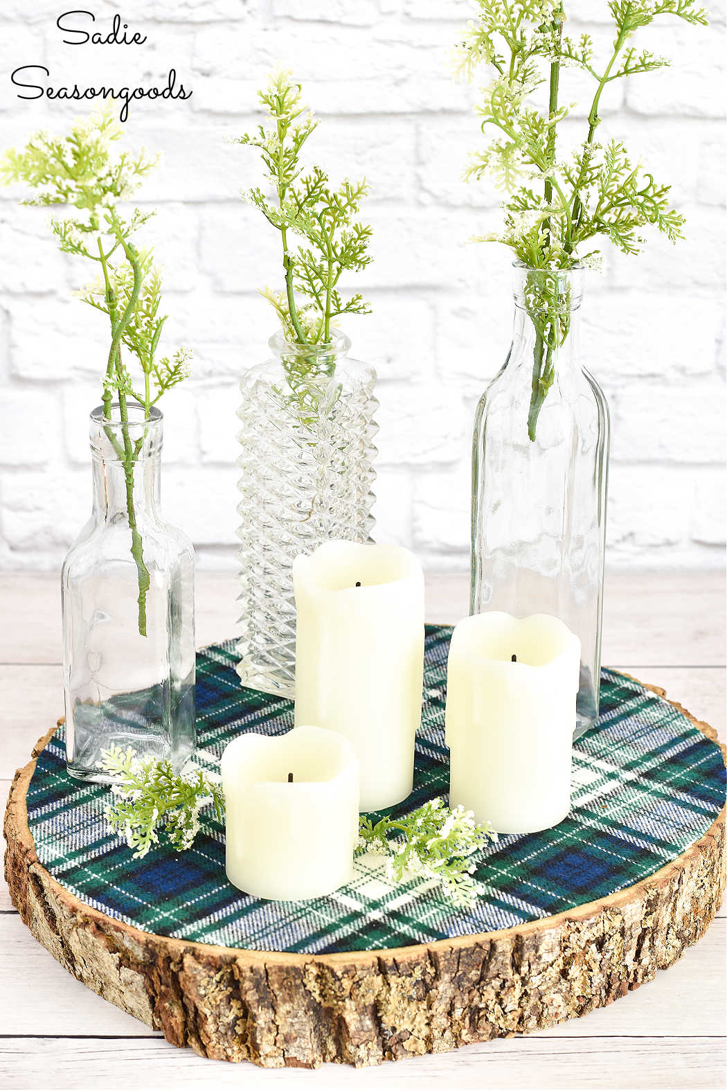 rustic centerpiece from crafting with flannel