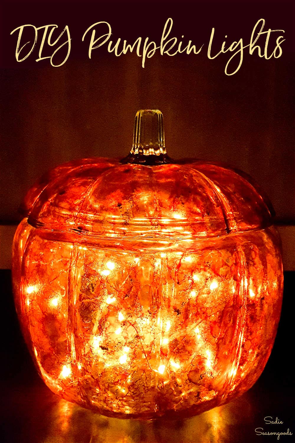 stained glass pumpkin with alcohol ink on glass