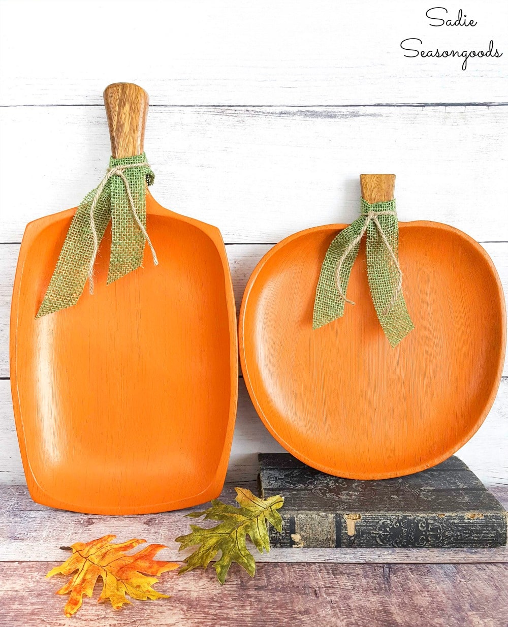 wooden pumpkin decor