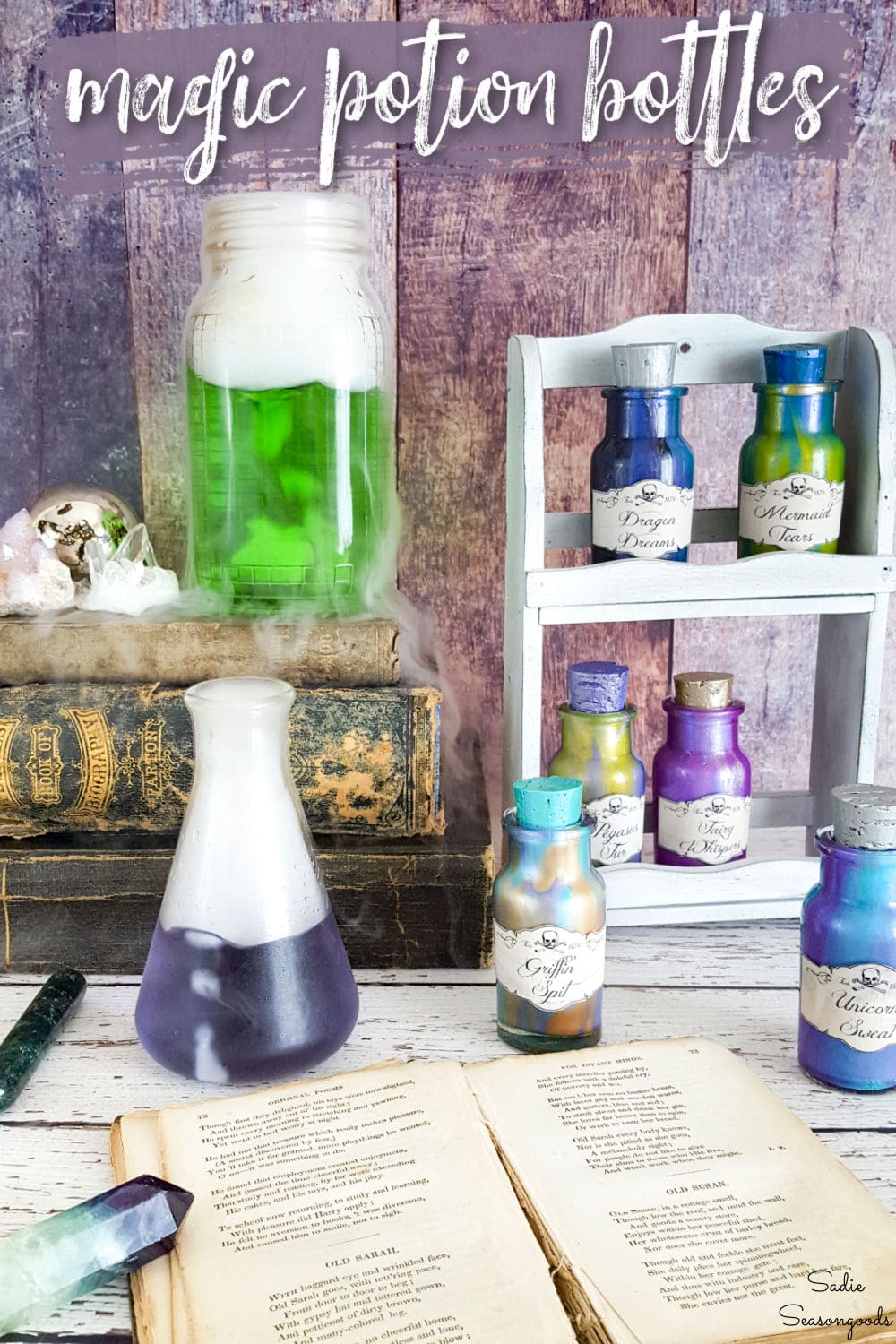 magic potion bottles and potion jars