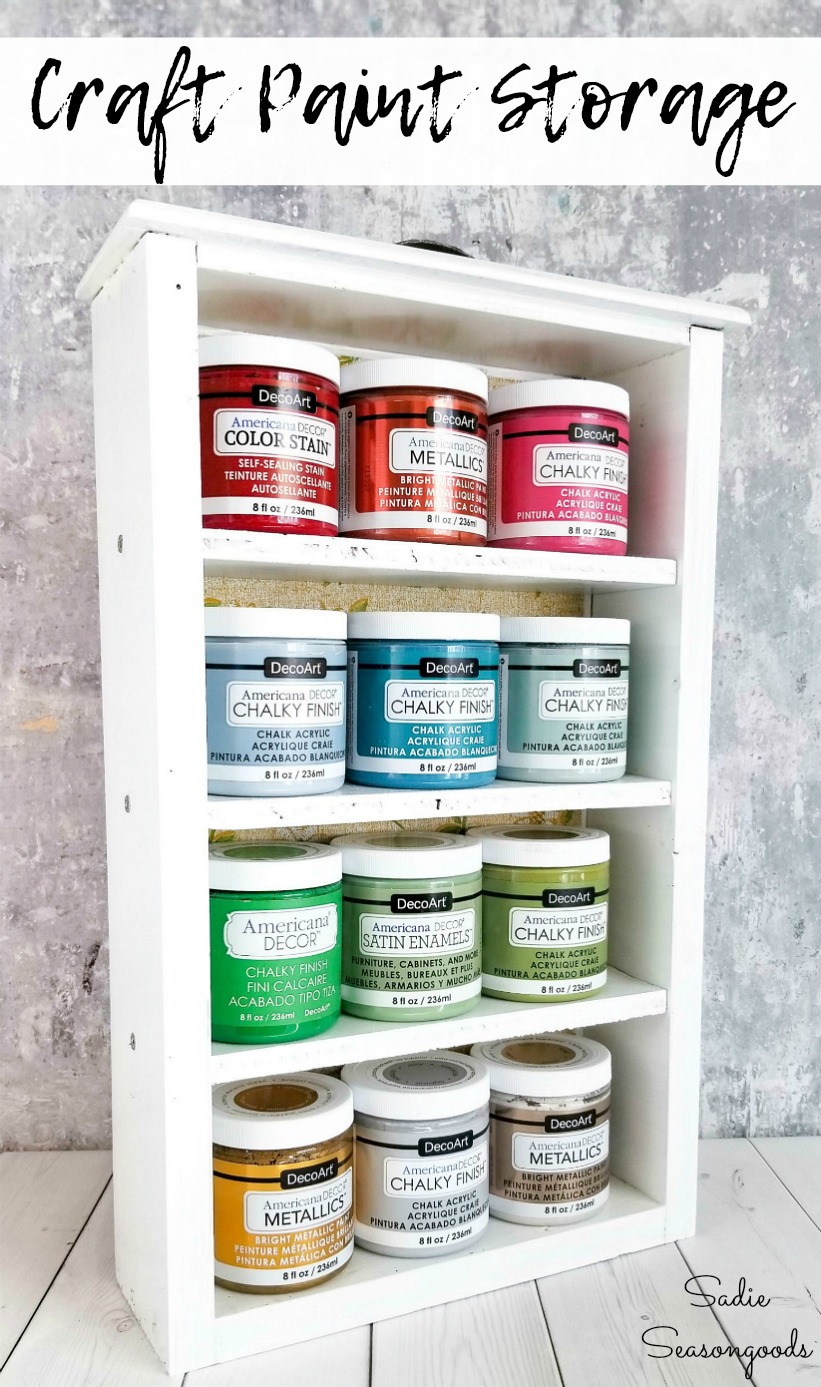 Craft Paint Storage with Wooden Drawers