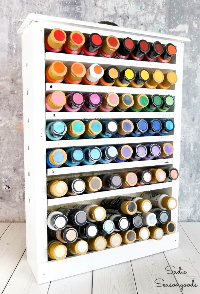 Craft Paint Storage with Wooden Drawers