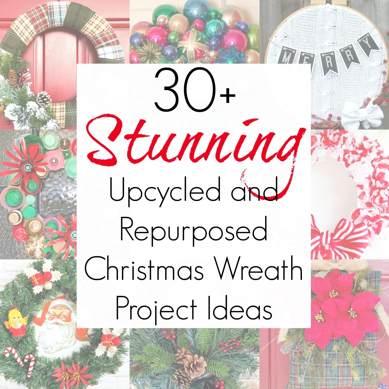 Download Christmas Wreath Ideas That Are Upcycled And Repurposed For Your Door