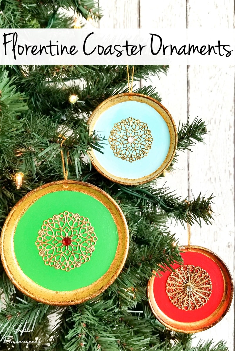 Christmas ornaments from Florentine coasters