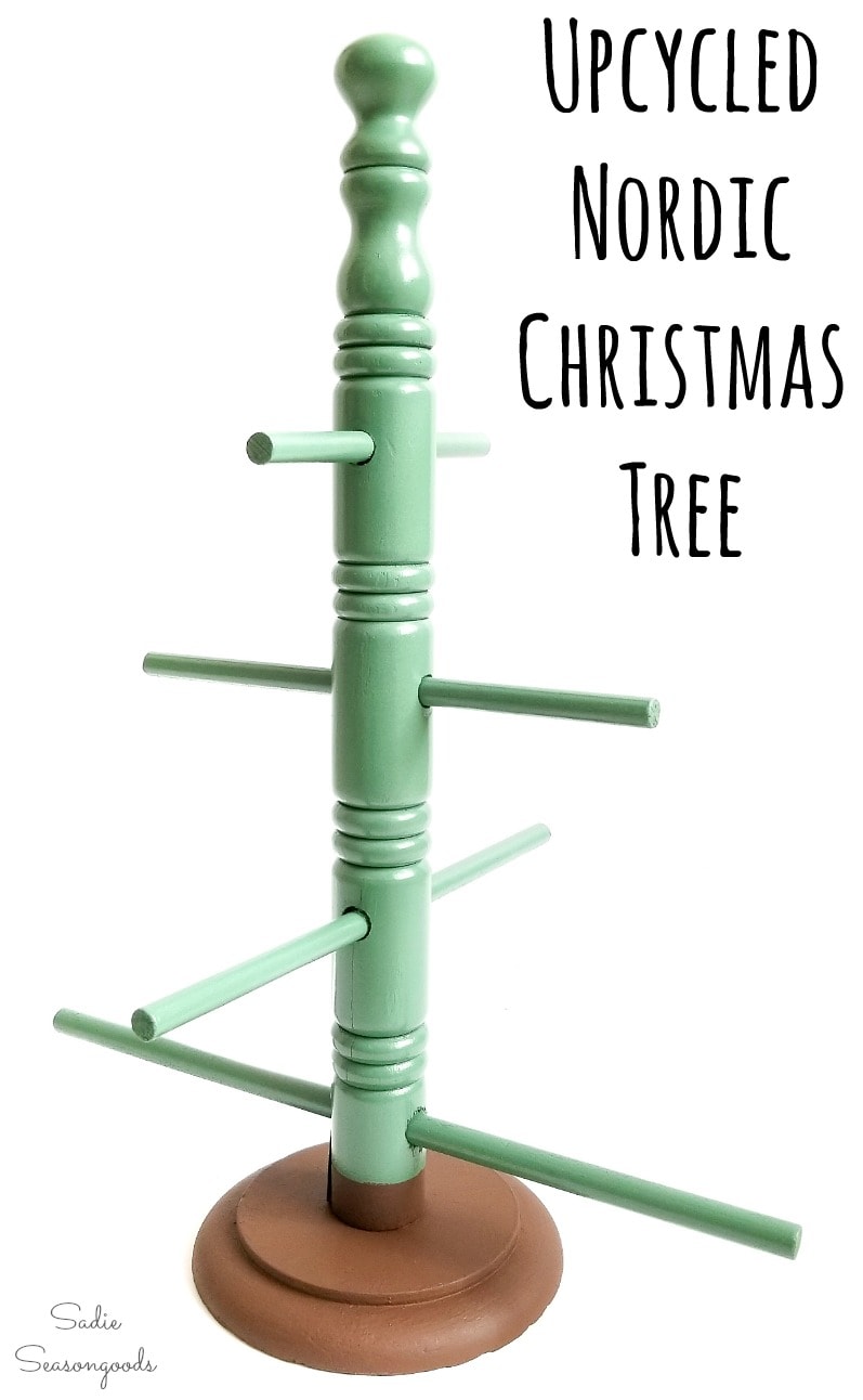 Repurposing a coffee mug tree as a Scandinavian Christmas tree