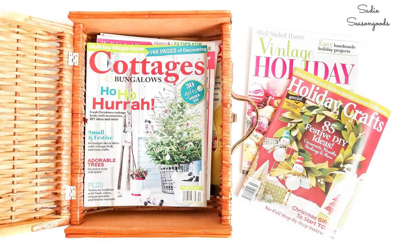 storage idea for holiday magazines