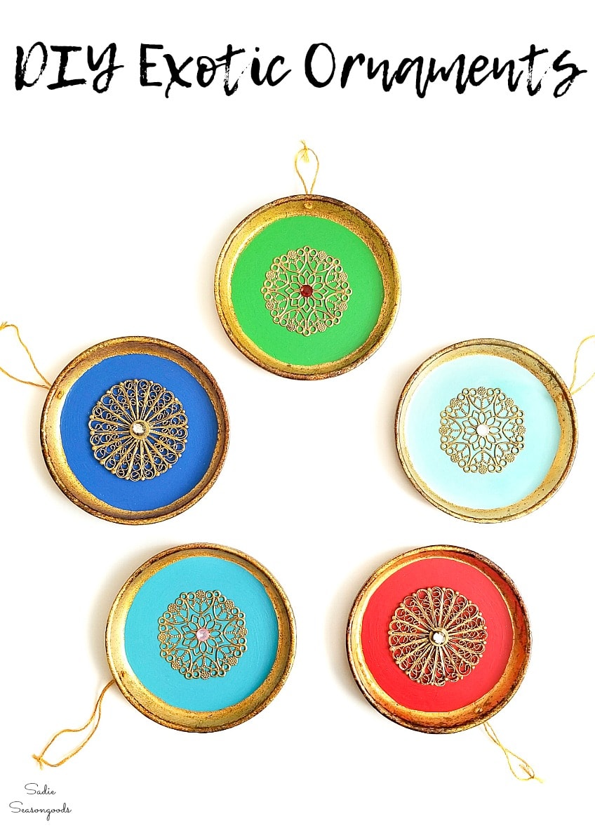 Upcycling the wood coasters into exotic ornaments