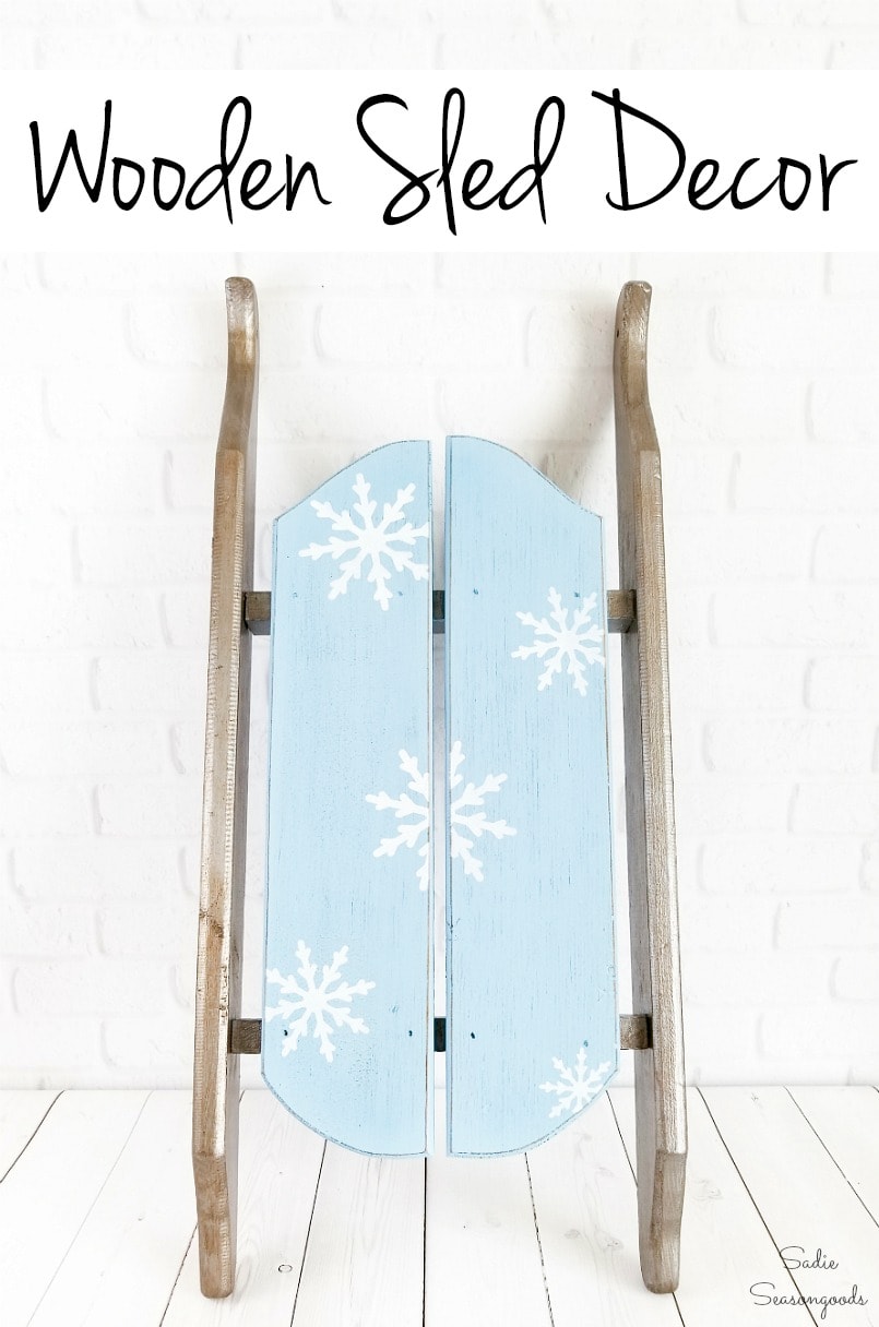 January decorating with a wooden sled