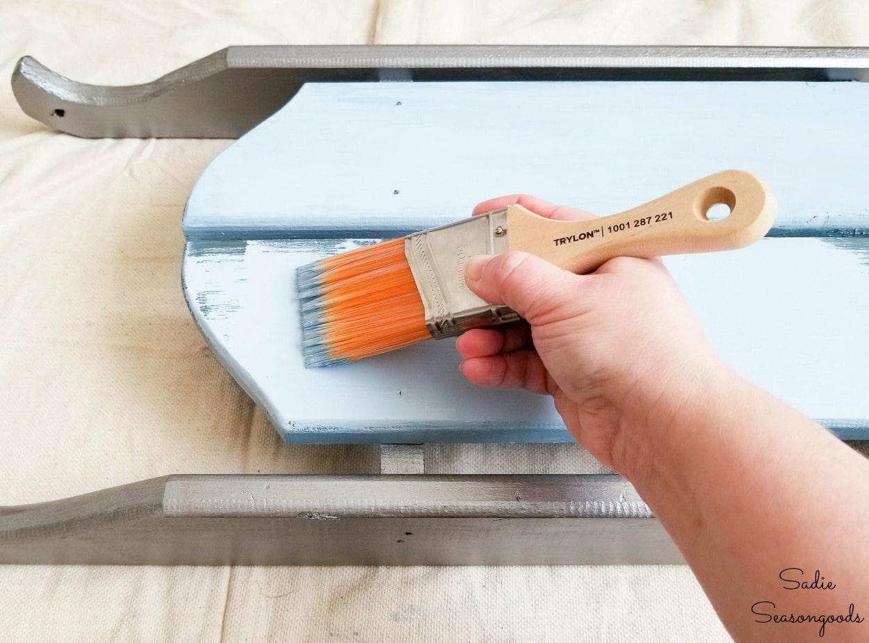 Repurposing a decorative wooden sled