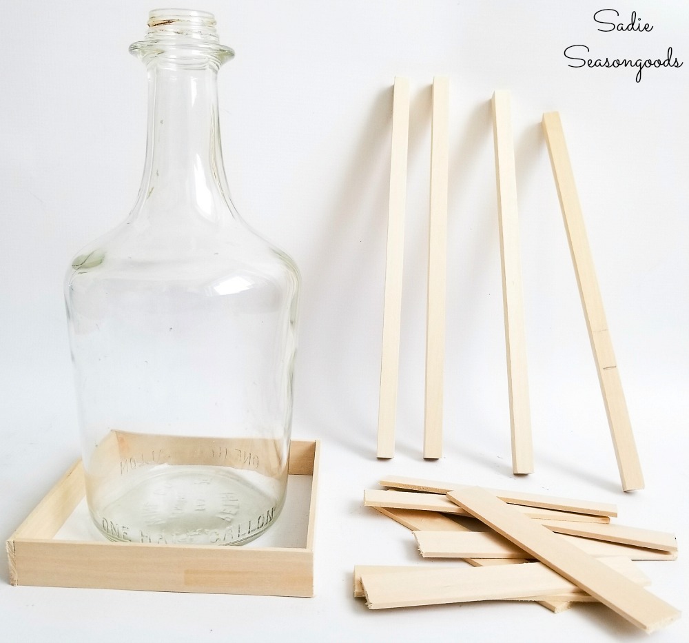 Demijohn or Carboy Glass Bottle in Original Crate